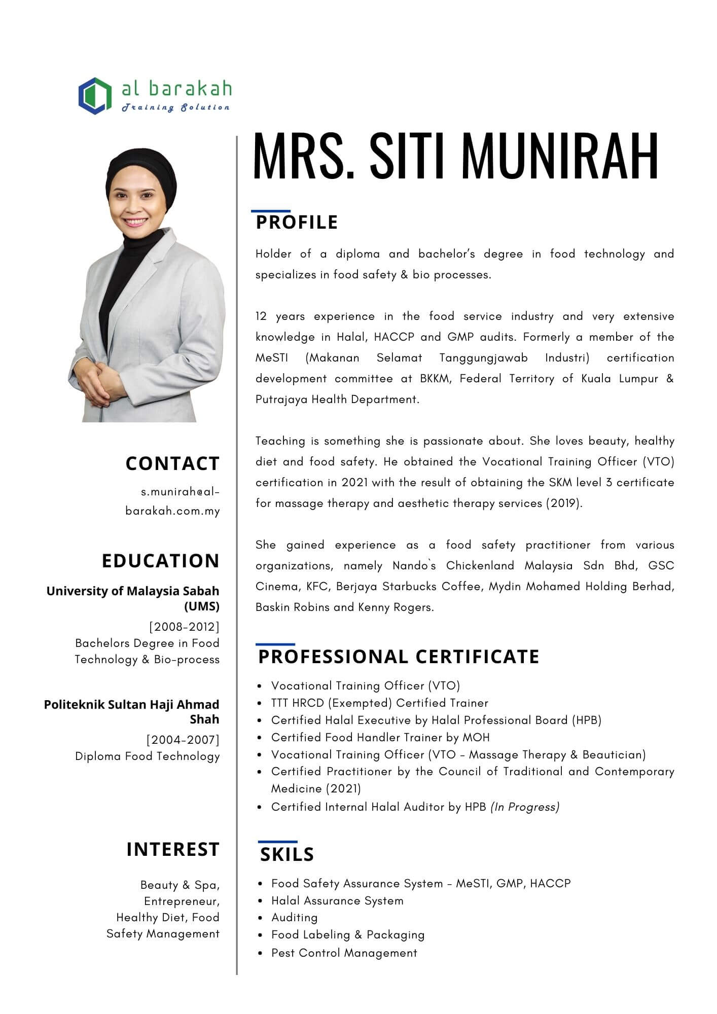 Profile - Siti Munirah 