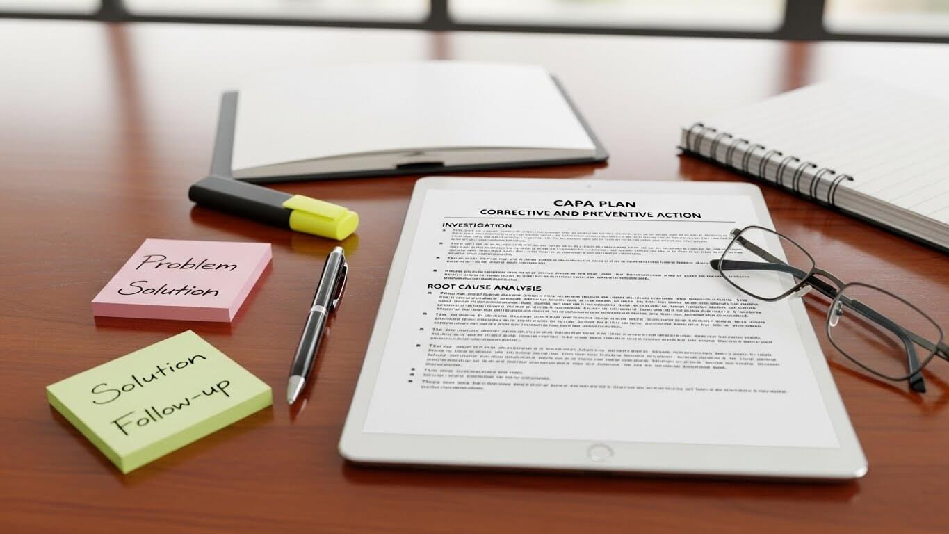 GMP Corrective and Preventive Action (CAPA) plan